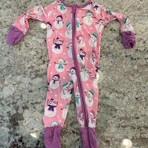Little Sleepies Pink Snowman Long Sleeve Zippy 3-6 months
